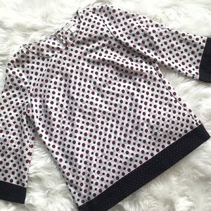 LOFT 3/4 Sleeve Floral + Geometric Blouse Sz M